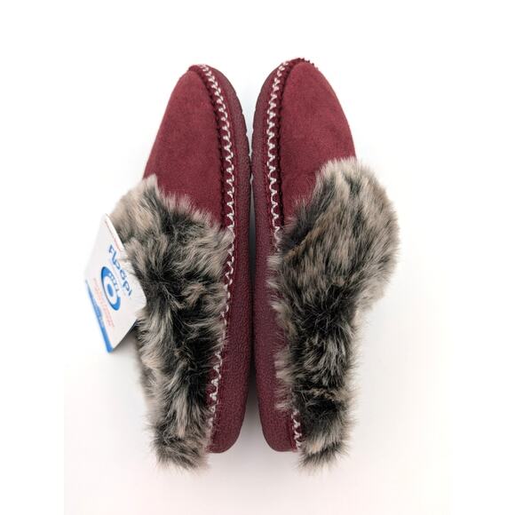 Floopi Aztec Faux Fur Lined Memory Foam Slippers Women's Red Size US9-10 - Picture 9 of 10